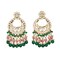 Oversized / Big Indian Jhumka Earrings for Women - Vintage Indian Jhumki Ethnic Chandbali Earrings Faux Kundan & Pearl Beaded Bollywood Style Dangle Earring Jewelry for Bride | Birthday Gift for Her